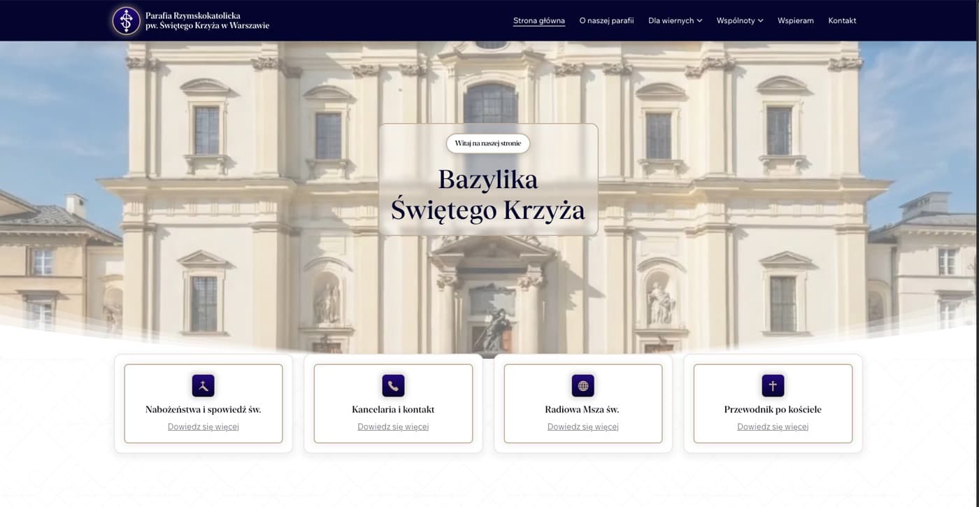 Nowa wersja strony Bazyliki Świętego Krzyża